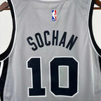 San Antonio Spurs 2025-26 limited edition basketball jersey close-up of moisture-wicking fabric texture in gray for basketball fans