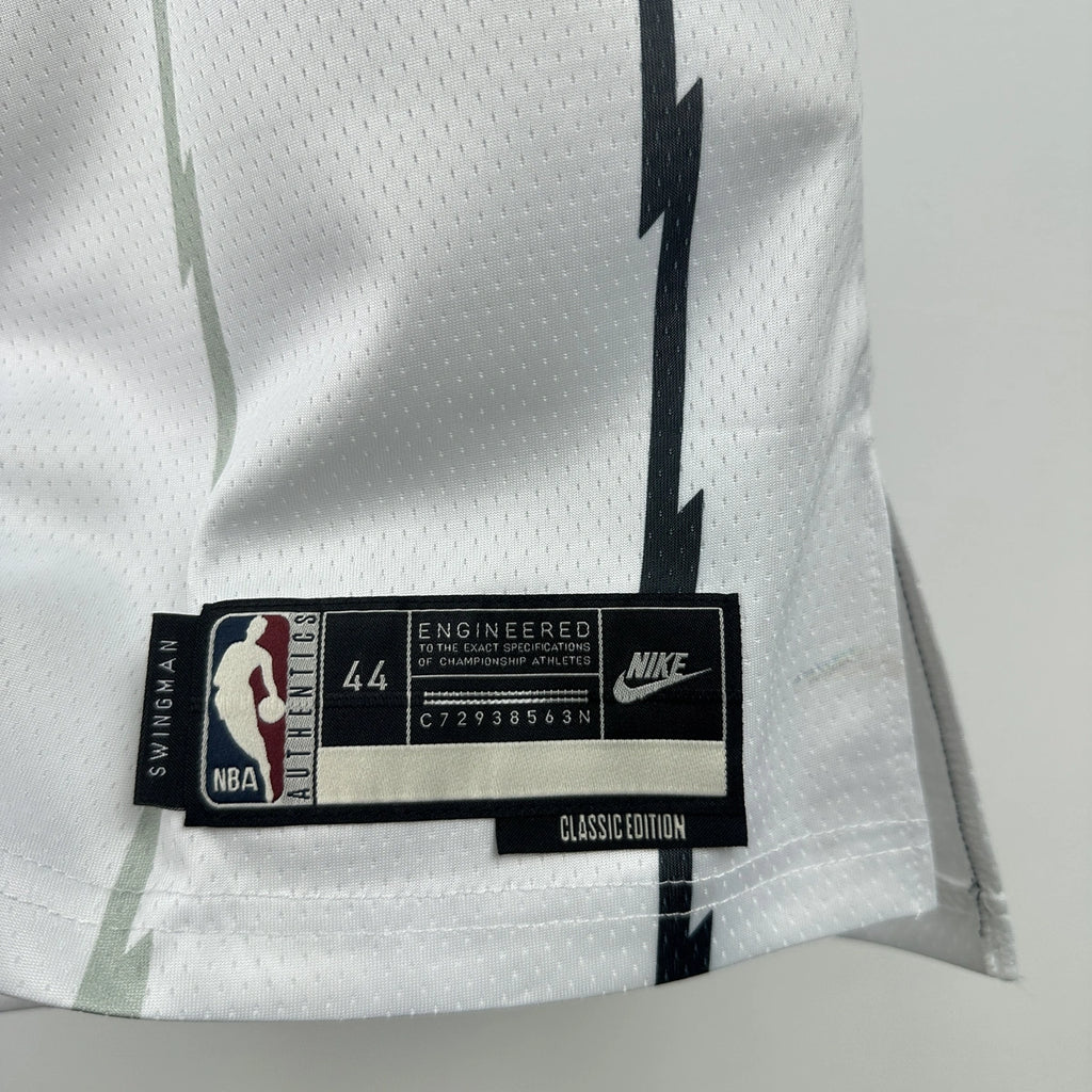 Toronto Raptors 2025-26 throwback edition basketball jersey additional angle view in white for basketball fans