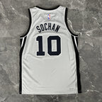 San Antonio Spurs 2025-26 limited edition basketball jersey angled back view in gray for basketball fans