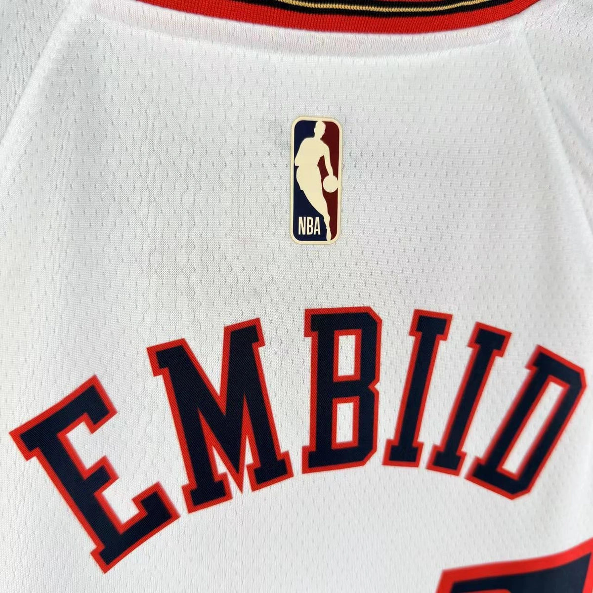Joel Embiid No.21 Philadelphia 76ers Throwback White Jersey 2025-26 NBA Authentic Swingman Jersey - View 1