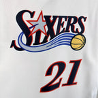 Joel Embiid No.21 Philadelphia 76ers Throwback White Jersey 2025-26 NBA Authentic Swingman Jersey - View 7