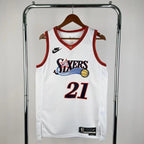 Joel Embiid No.21 Philadelphia 76ers Throwback White Jersey 2025-26 NBA Authentic Swingman Jersey - View 10