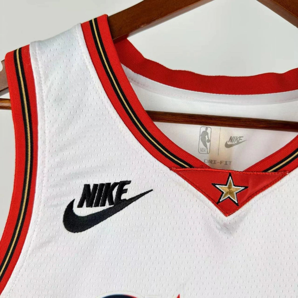 Joel Embiid No.21 Philadelphia 76ers Throwback White Jersey 2025-26 NBA Authentic Swingman Jersey - View 12