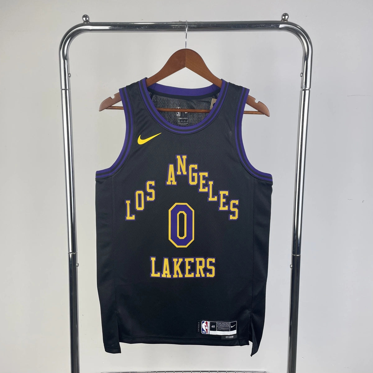 Russell Westbrook No.0 Los Angeles Lakers City Edition Jersey 2025-26 NBA Authentic Swingman Jersey - View 2
