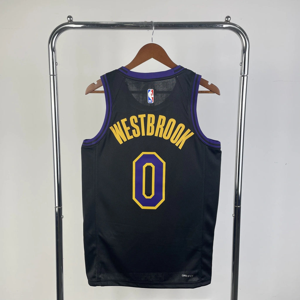 Russell Westbrook No.0 Los Angeles Lakers City Edition Jersey 2025-26 NBA Authentic Swingman Jersey - View 3