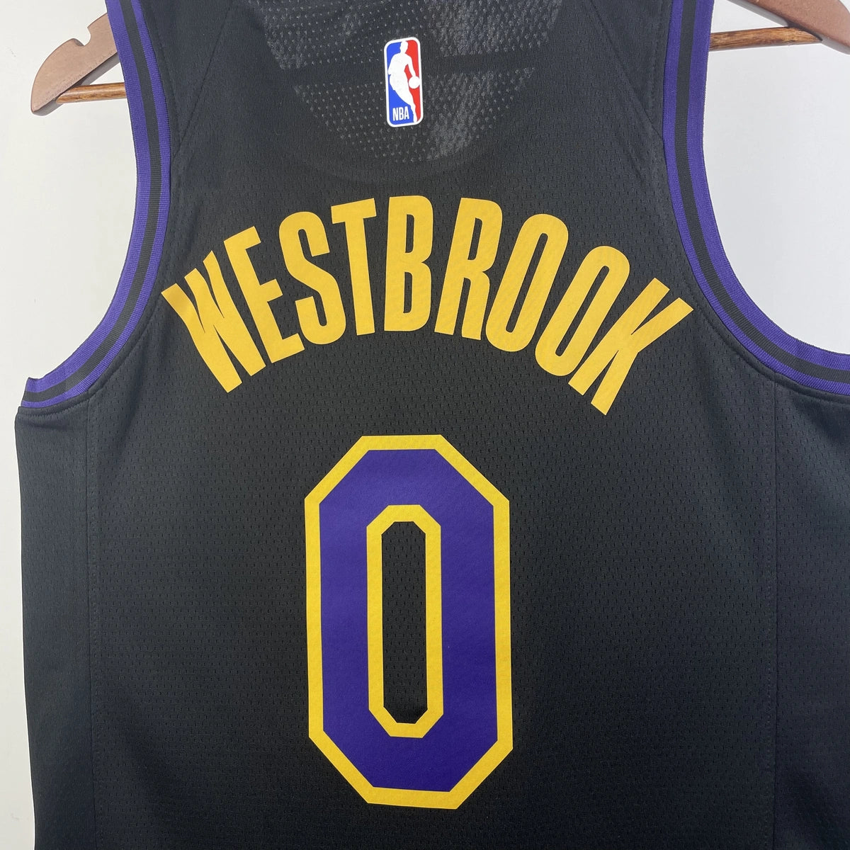Russell Westbrook No.0 Los Angeles Lakers City Edition Jersey 2025-26 NBA Authentic Swingman Jersey - View 6