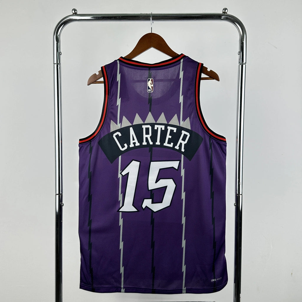 Toronto Raptors 2025-26 throwback edition basketball jersey back flat lay view in white for basketball fans