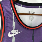 Toronto Raptors 2025-26 throwback edition basketball jersey alternate angle view in white for basketball fans