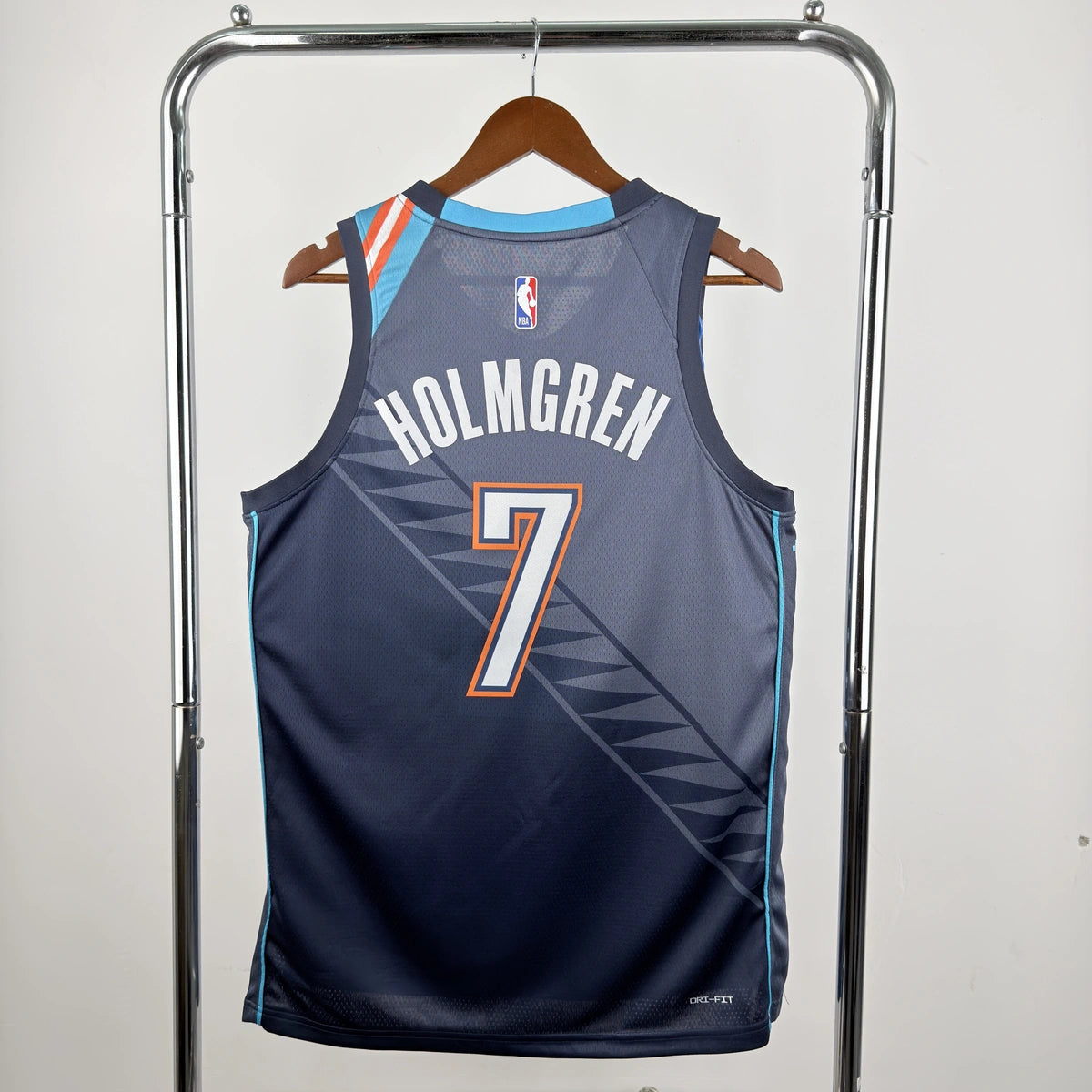 Oklahoma City Thunder 2025-26 city edition basketball jersey back view in team colors for basketball fans