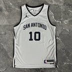 San Antonio Spurs 2025-26 limited edition basketball jersey close-up of team logo embroidery in gray for basketball fans