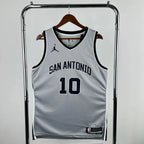 San Antonio Spurs 2025-26 limited edition basketball jersey front view in gray for basketball fans