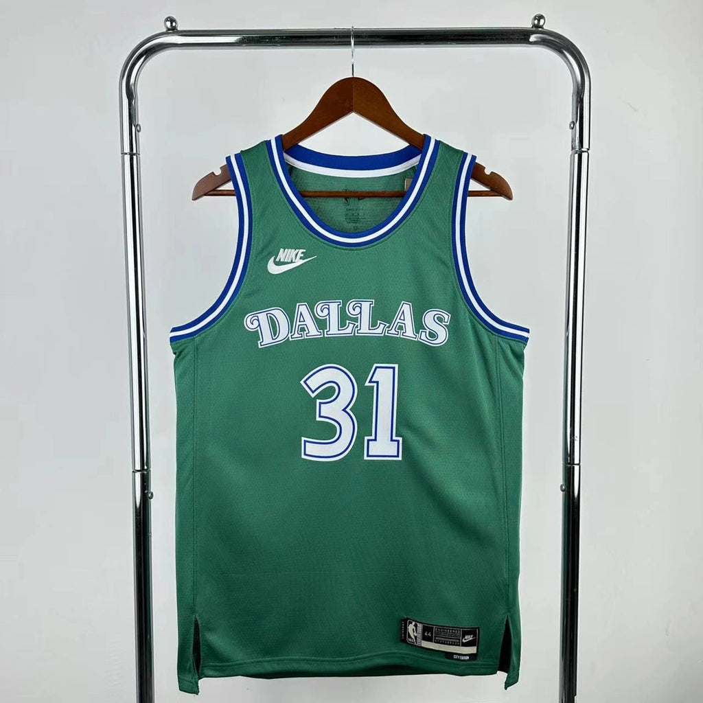 Klay Thompson No.31 Dallas Mavericks Throwback Green Jersey 2025-26 NBA Authentic Swingman Jersey - View 1