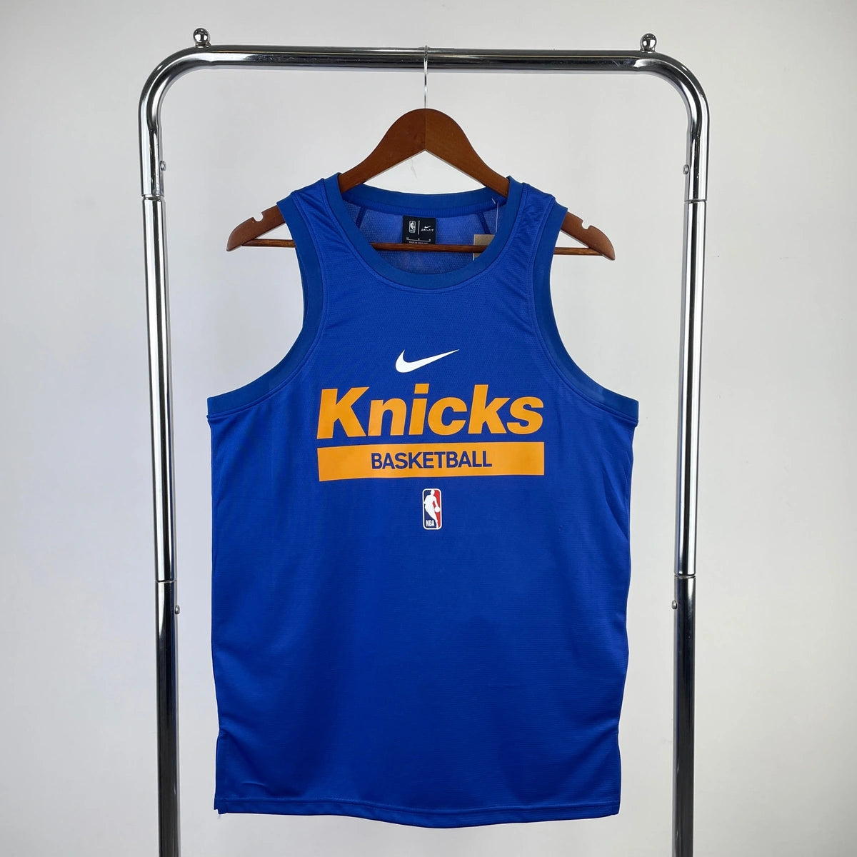 Knicks Chest Logo Detail in Blue — Hanging
