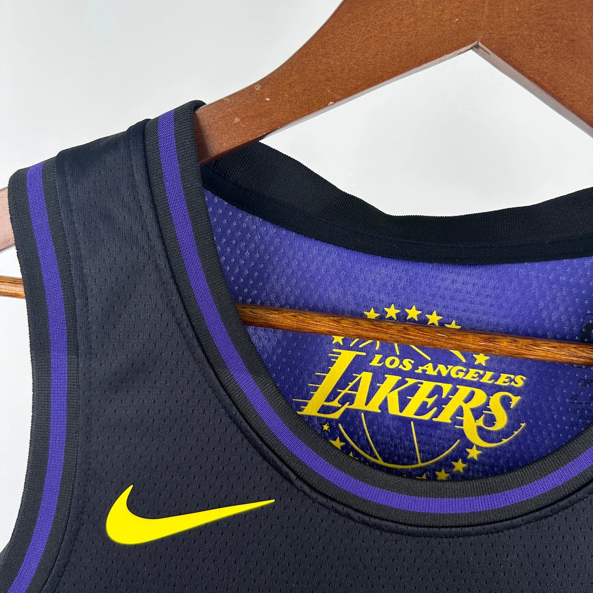 Lakers ChestLogo City Jersey in Purple Hanging 008
