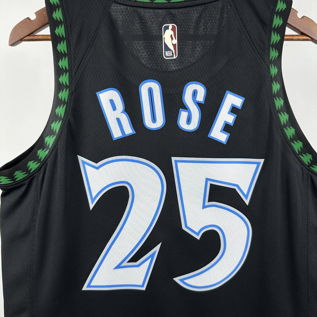 Derrick Rose No.25 Minnesota Timberwolves Throwback Jersey 2025-26 NBA Authentic Swingman Jersey - View 5