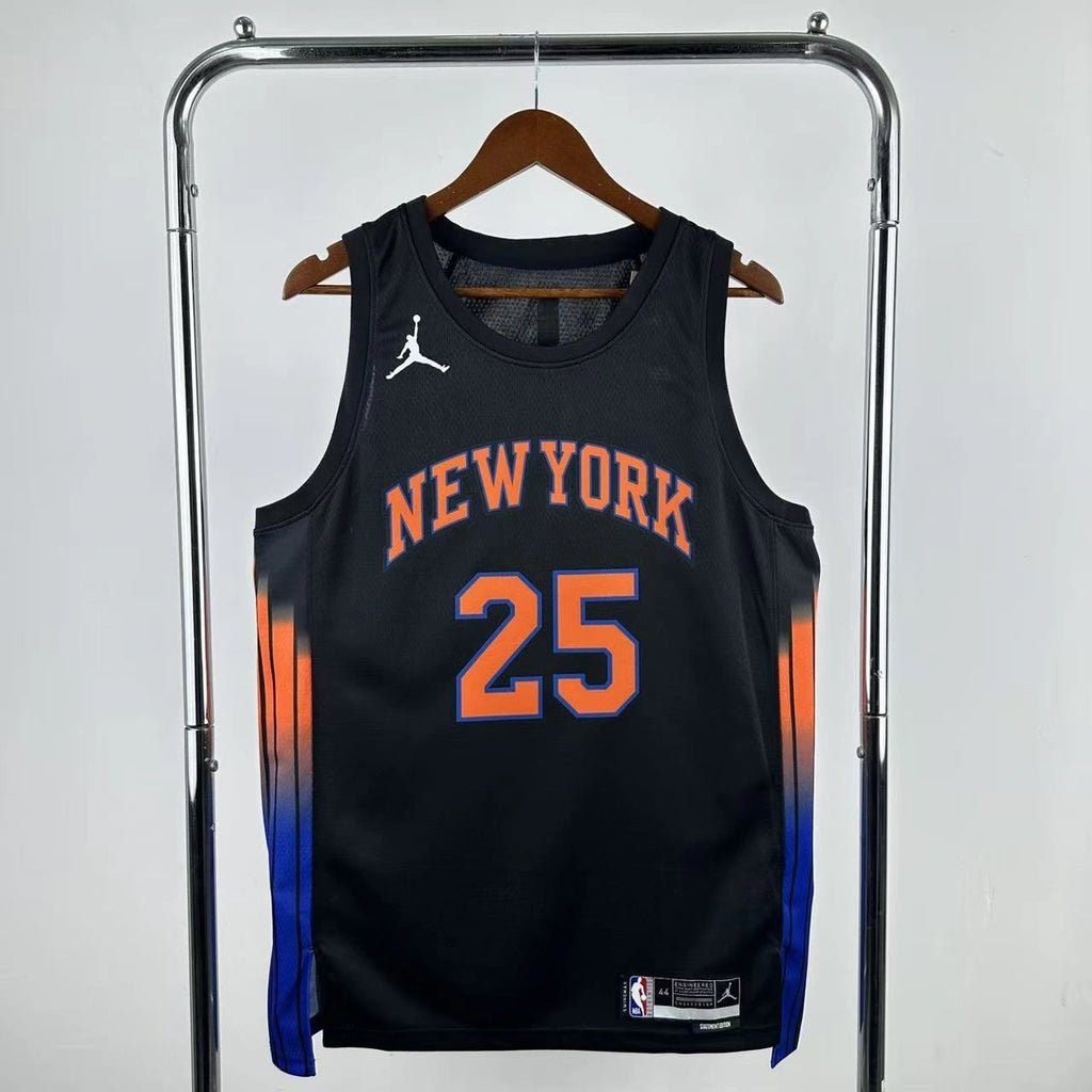 Mikal Bridges No.25 New York Knicks Statement Edition Jersey 2025-26 NBA Authentic Swingman Jersey - View 1