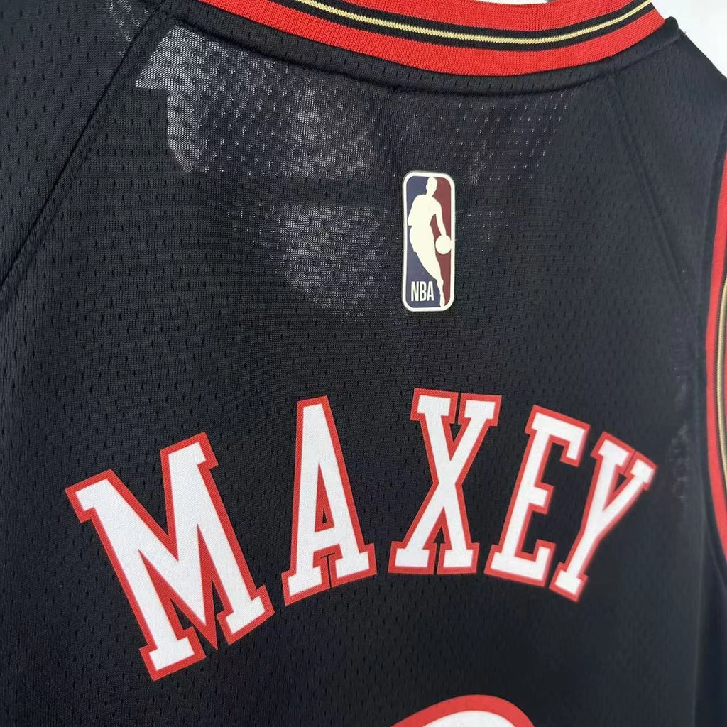 Tyrese Maxey No.0 Philadelphia 76ers Throwback Black Jersey 2025-26 NBA Authentic Swingman Jersey - View 7