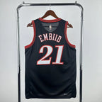 Joel Embiid No.21 Philadelphia 76ers Throwback Black Jersey 2025-26 NBA Authentic Swingman Jersey - View 2
