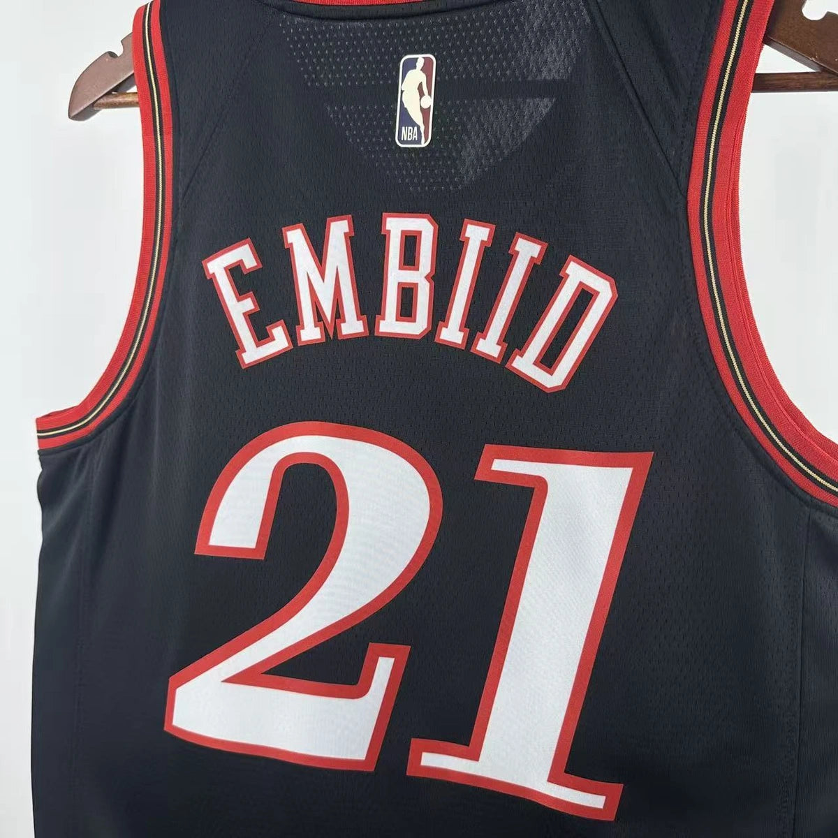 Joel Embiid No.21 Philadelphia 76ers Throwback Black Jersey 2025-26 NBA Authentic Swingman Jersey - View 8