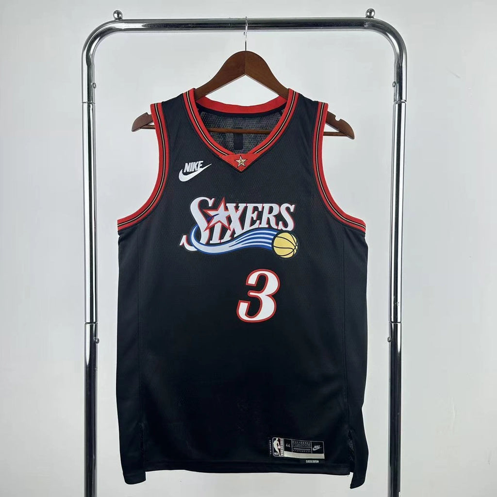 Allen Iverson No.3 Philadelphia 76ers Throwback Black Jersey 2025-26 NBA Authentic Swingman Jersey - View 1