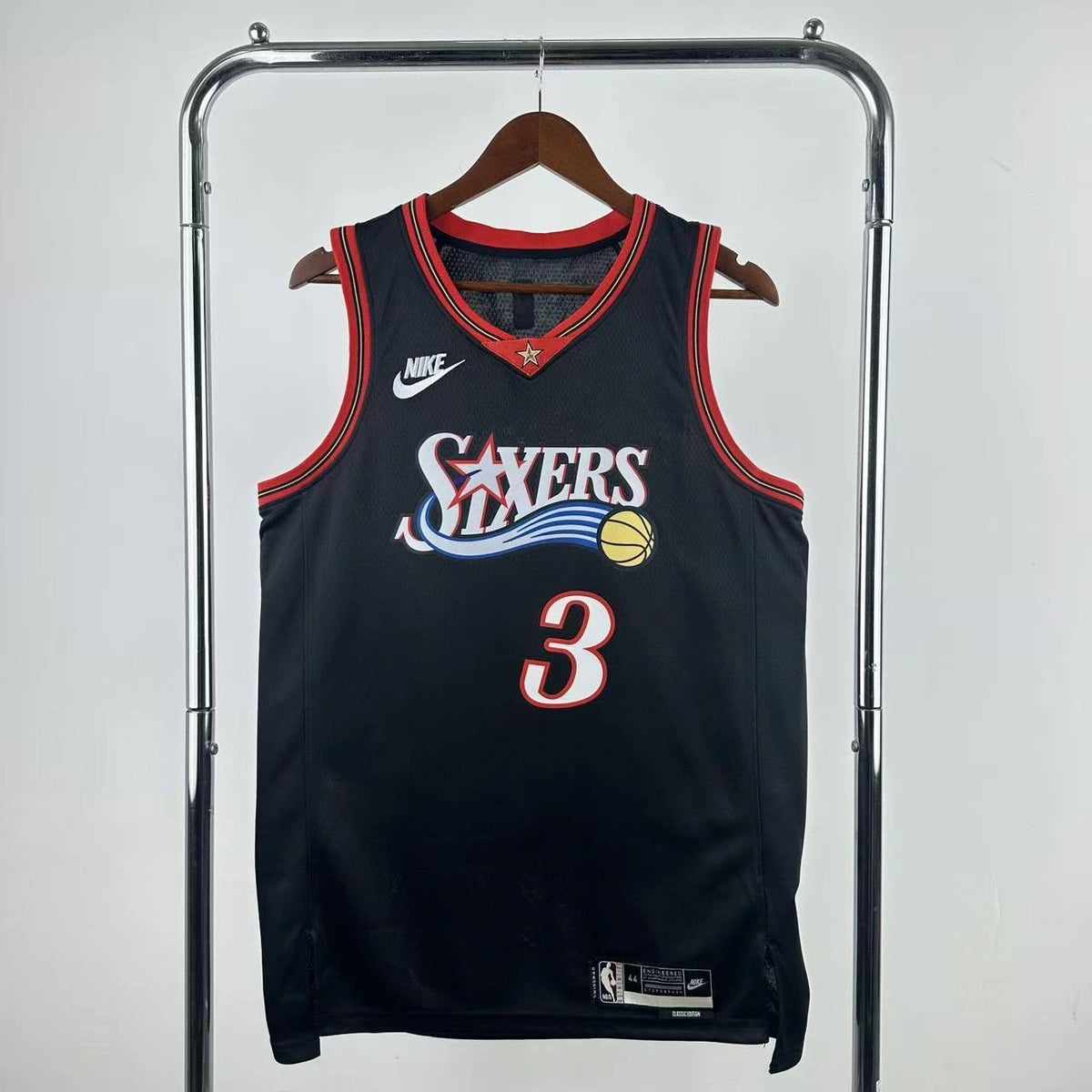Allen Iverson No.3 Philadelphia 76ers Throwback Black Jersey 2025-26 NBA Authentic Swingman Jersey - View 1