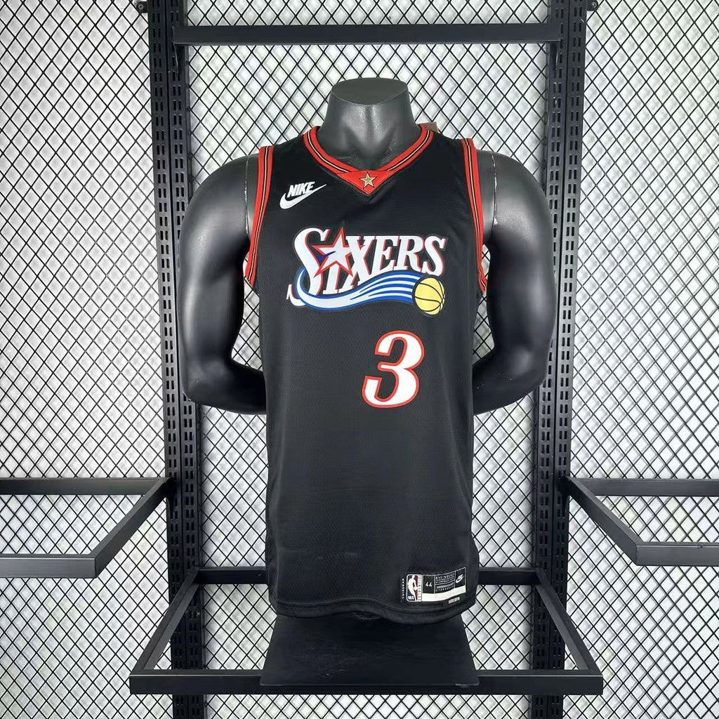 Allen Iverson No.3 Philadelphia 76ers Throwback Black Jersey 2025-26 NBA Authentic Swingman Jersey - View 9