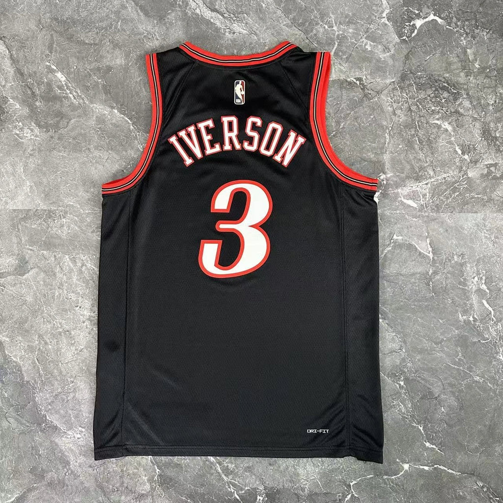 Allen Iverson No.3 Philadelphia 76ers Throwback Black Jersey 2025-26 NBA Authentic Swingman Jersey - View 11