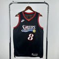 Philadelphia 76ers #8 Paul George Throwback Black Jersey - View 1