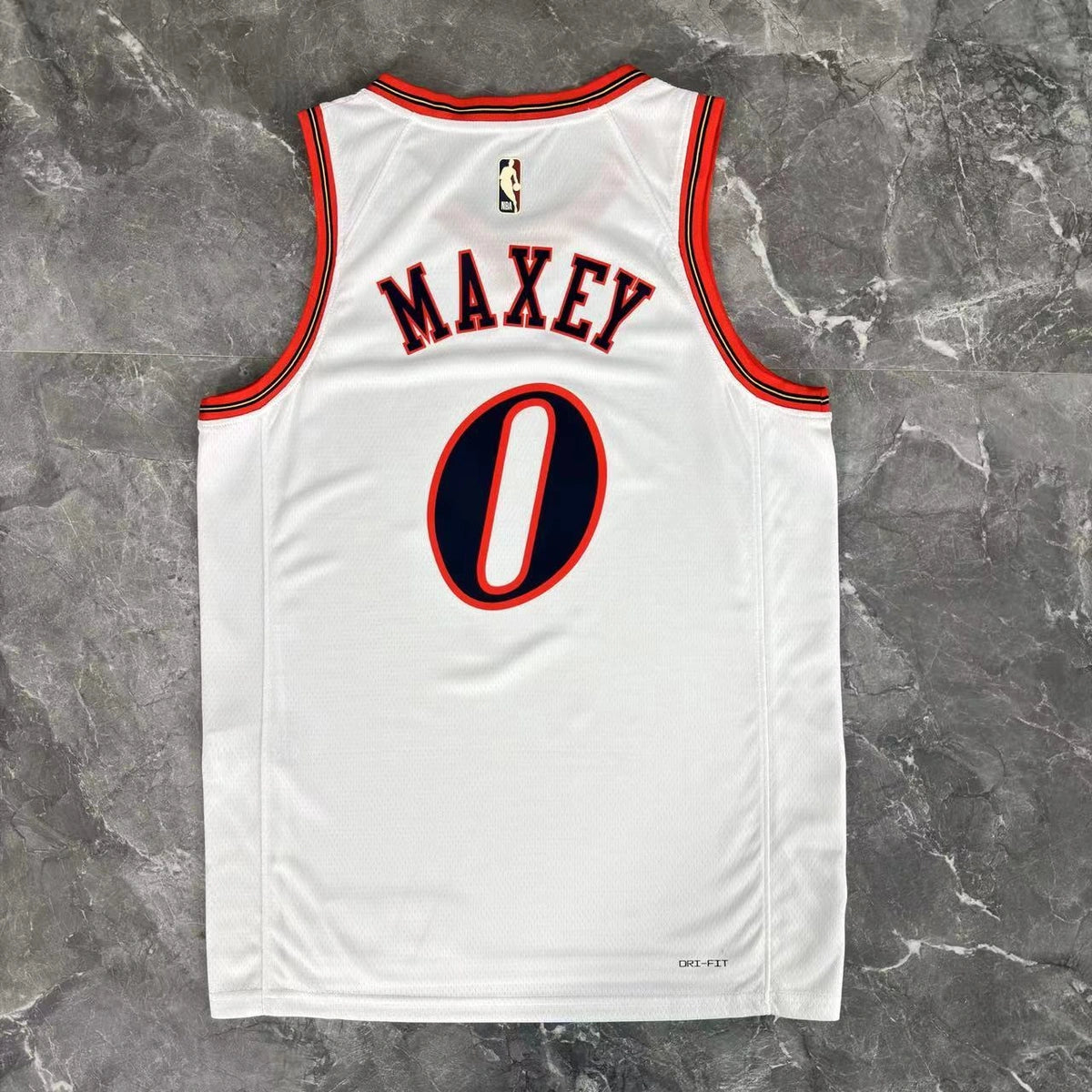 Tyrese Maxey No.0 Philadelphia 76ers Throwback White Jersey 2025-26 NBA Authentic Swingman Jersey - View 3