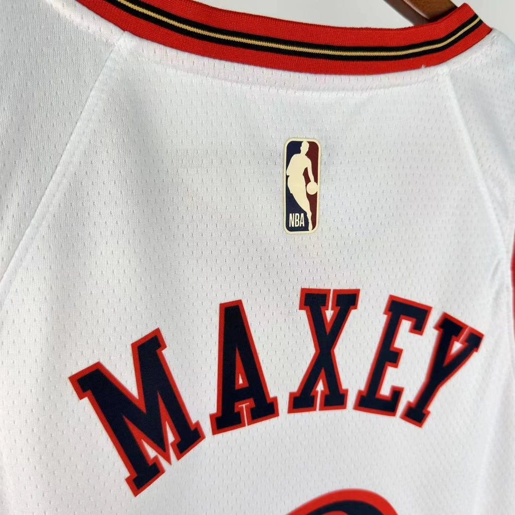 Tyrese Maxey No.0 Philadelphia 76ers Throwback White Jersey 2025-26 NBA Authentic Swingman Jersey - View 6