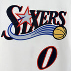 Tyrese Maxey No.0 Philadelphia 76ers Throwback White Jersey 2025-26 NBA Authentic Swingman Jersey - View 8