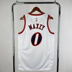 Tyrese Maxey No.0 Philadelphia 76ers Throwback White Jersey 2025-26 NBA Authentic Swingman Jersey - View 12