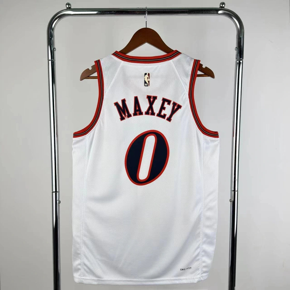 Tyrese Maxey No.0 Philadelphia 76ers Throwback White Jersey 2025-26 NBA Authentic Swingman Jersey - View 12