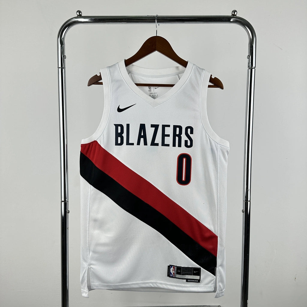 Damian Lillard No.0 Portland Trail Blazers Home White Jersey 2025-26 NBA Authentic Swingman Jersey - View 1