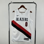 Damian Lillard No.0 Portland Trail Blazers Home White Jersey 2025-26 NBA Authentic Swingman Jersey - View 1