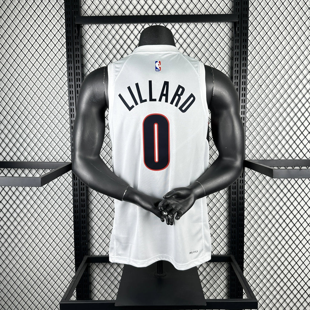 Damian Lillard No.0 Portland Trail Blazers Home White Jersey 2025-26 NBA Authentic Swingman Jersey - View 4