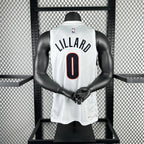 Damian Lillard No.0 Portland Trail Blazers Home White Jersey 2025-26 NBA Authentic Swingman Jersey - View 4