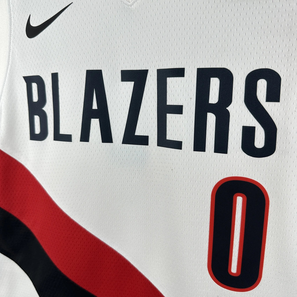 Damian Lillard No.0 Portland Trail Blazers Home White Jersey 2025-26 NBA Authentic Swingman Jersey - View 5