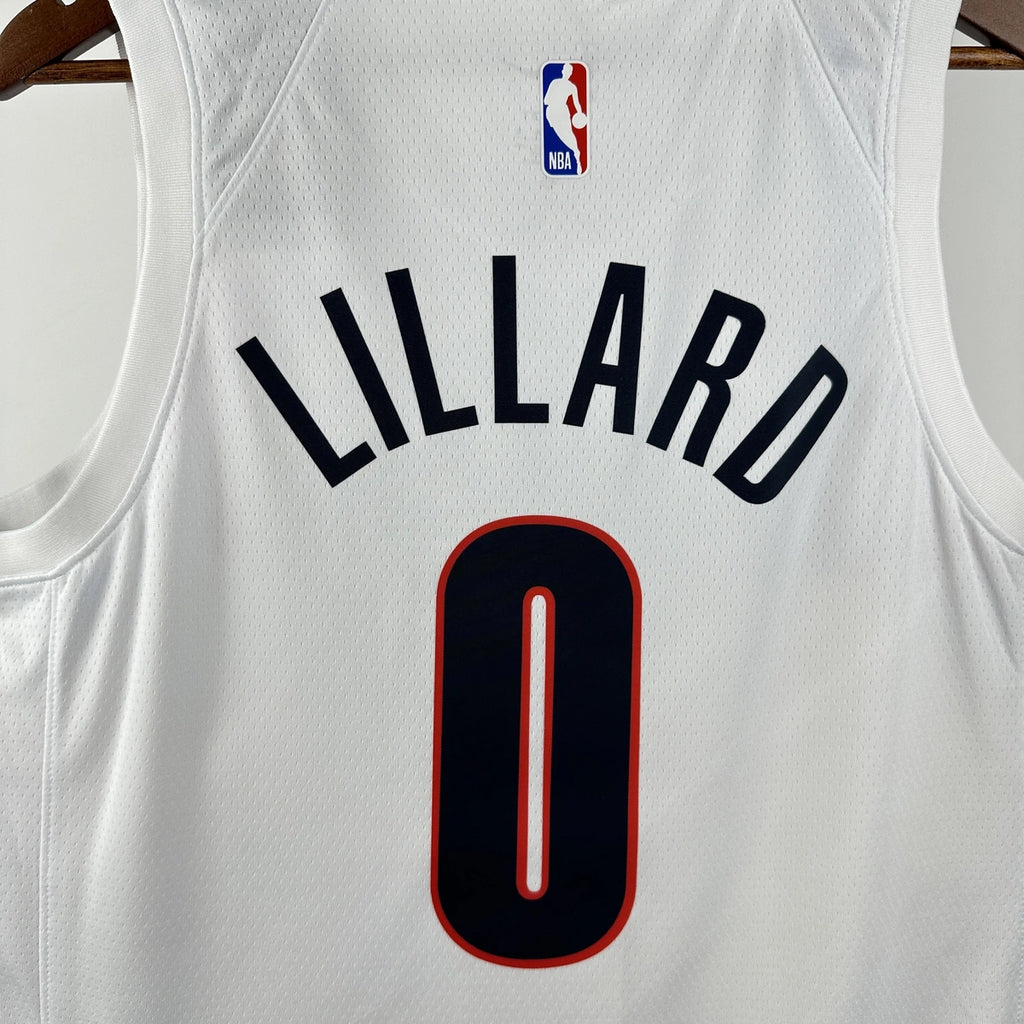 Damian Lillard No.0 Portland Trail Blazers Home White Jersey 2025-26 NBA Authentic Swingman Jersey - View 6