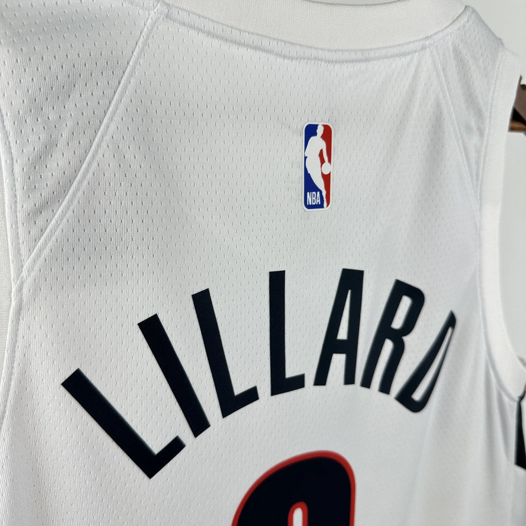 Damian Lillard No.0 Portland Trail Blazers Home White Jersey 2025-26 NBA Authentic Swingman Jersey - View 7