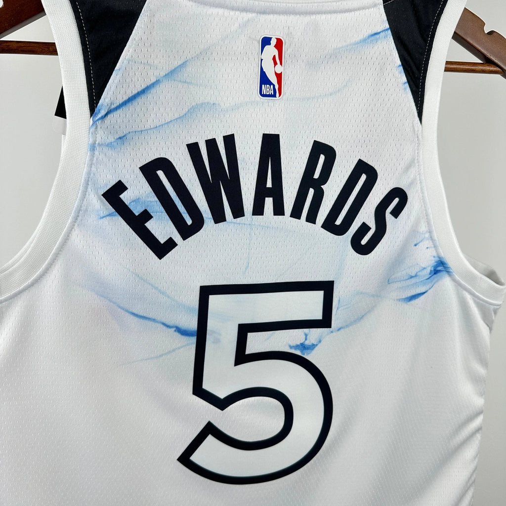 Timberwolves BackFull City Jersey in White Hanging 005