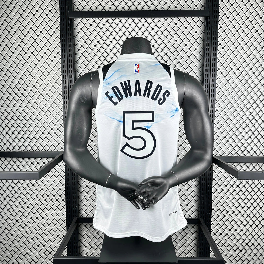 Timberwolves BackFull City Jersey in White Mannequin 010
