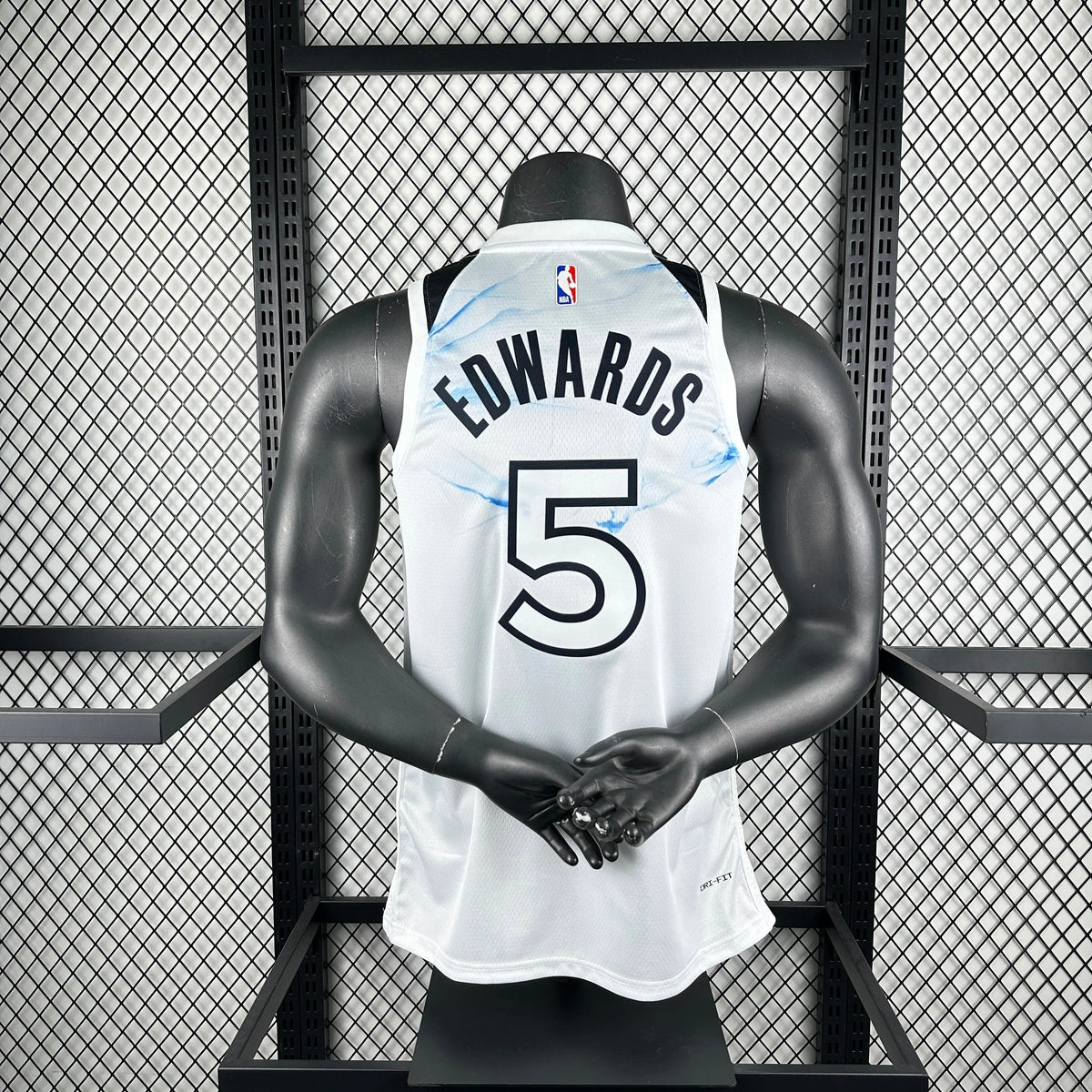 Timberwolves BackFull City Jersey in White Mannequin 010