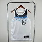 Timberwolves FrontFull City Jersey in White Hanging 001