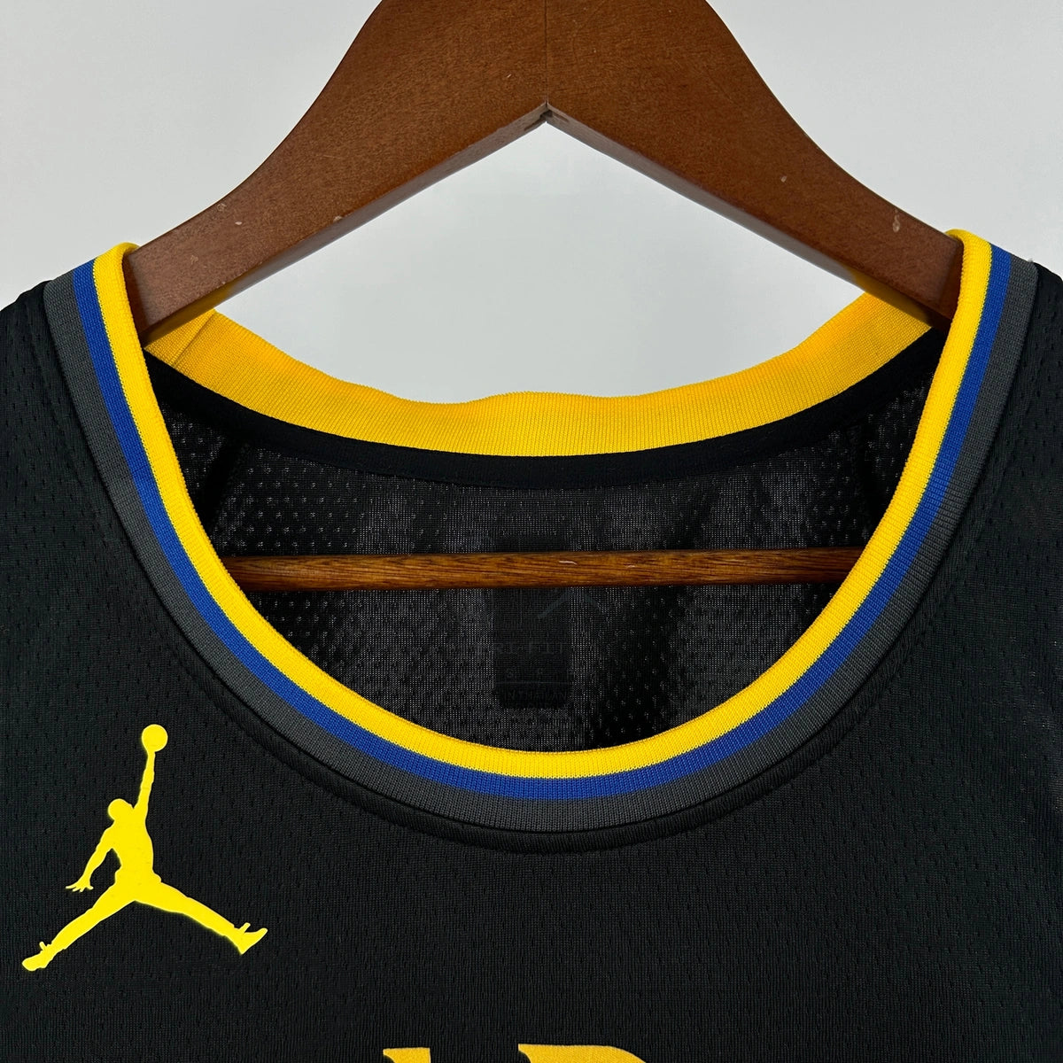 Warriors CollarTag AirJordan Jersey in Black Hanging 010
