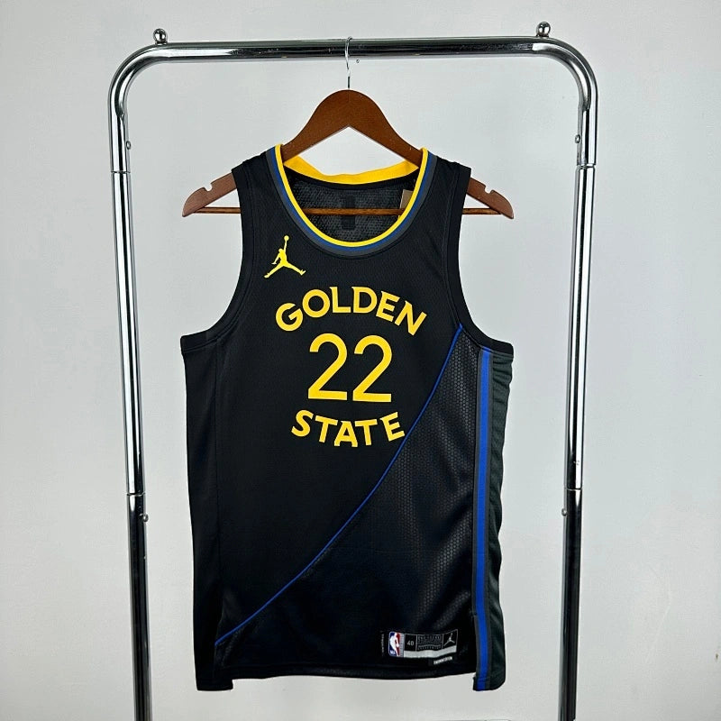 Warriors FrontFull AirJordan Jersey in Black Hanging 001