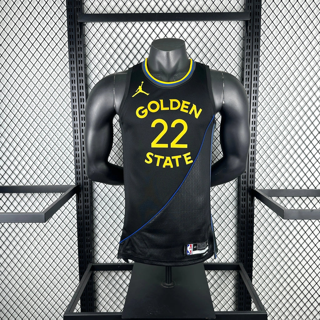 Warriors FrontFull AirJordan Jersey in Black Mannequin 003