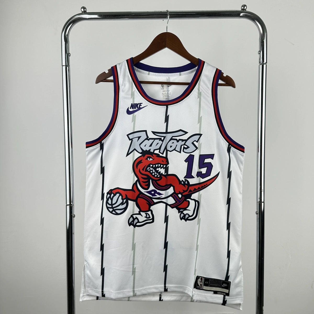 Toronto Raptors 2025-26 throwback edition basketball jersey front view in white for basketball fans