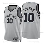 San Antonio Spurs 2025-26 limited edition basketball jersey close-up of jersey number and player name in gray for basketball fans