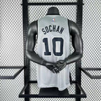 San Antonio Spurs 2025-26 limited edition basketball jersey angled front view in gray for basketball fans